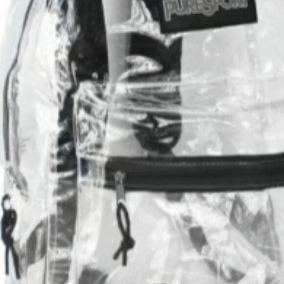 Clear Black Backpack 17" w/ Front Zipper Pocket - Picture 1 of 5
